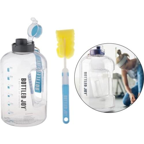 Large Capacity Portable Sports Water Bottle Time Marker Leak-Proof Kettle for Gym Fitness Outdoor Camping Hiking