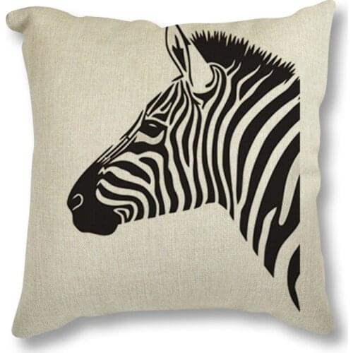 Zebra Swan Decorative Linen Cushion Home Sofa Coffee Travel Interesting Tale Love Seat Cushion Car Throw Pillow 45x45cm