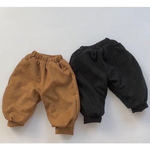 Kids Pants Cotton Bloomers for Girls Toddler Windproof Warm Corn Fleece Pocket Trousers Children Fashion Thicken Sweatpants New