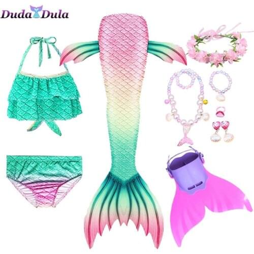 Girls Kids Children Mermaid Tails for Swimming Costume Bikini Girl Kids Bikini Swimwear Girls Summer Dresses Cosplay Anime