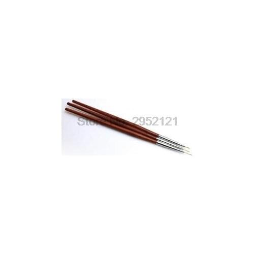 By dhl or ems 200sets 3pcs/set UV Gel Brush Kit 7mm 9mm 11mm Brush Liner Wooden Red Handle Nail Art Pen Set Drawing new