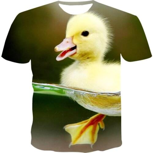 2021 New Summer The duck 3D Print T shirt Men Streetwear Short Sleeve Tees Tops Beautiful Male Clothes Casual