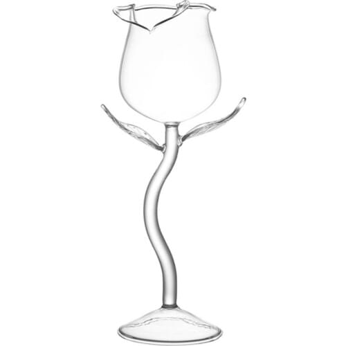 Fancy Red Wine Goblet Wine Cocktail Glasses 100ml Rose Flower Shape Wine Glass Party Barware Drinkware