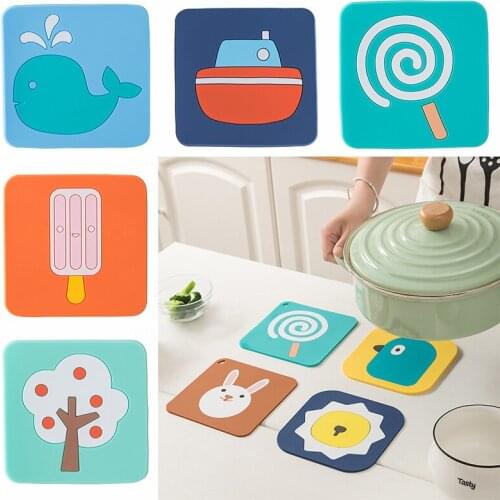 Table Mat Cute Placemat Waterproof Non-Slip Bowl Pad Cartoon Heat Insulation Cup Coaster Fo Kitchen Tableware Dining Accessories