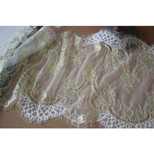 Black and white gold wire bilateral mesh eyelash lace fabric clothes skirt wedding veil stitching household accessories