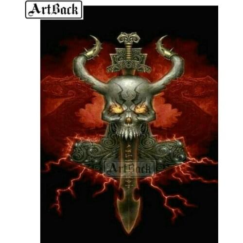 Skull 5d diy diamond painting pattern full square / round drill 3d diamond embroidery Skull resin diamond mosaic gift ARB50