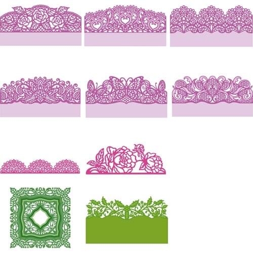 Charming Fancy Hollow Frames Rose Butterfly Holly Heart Metal Cutting Dies Scrapbooking Album Paper Diy Embossing Card 2020