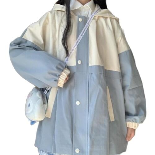 Autumn Korean Harajuku Version Of Thin Coat Student College Wind Loose Tooling Coat Womens Versatile Jacket Baseball Vadim