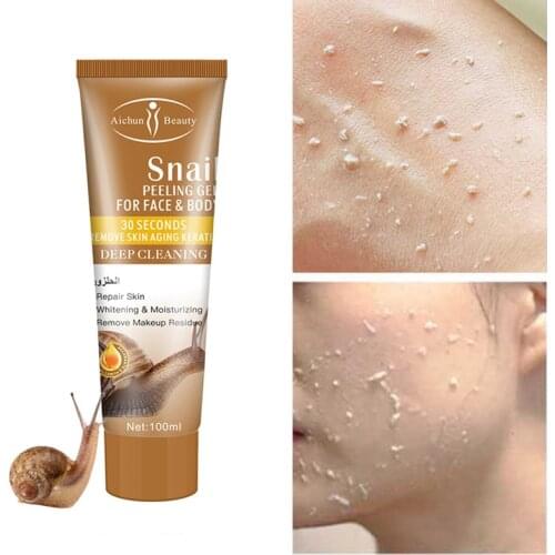 Snail Collagen Exfoliating Face Scrub Peeling Gel Moisturizing Whitening Remove Acne Detoxifies And Cleanses All Skin