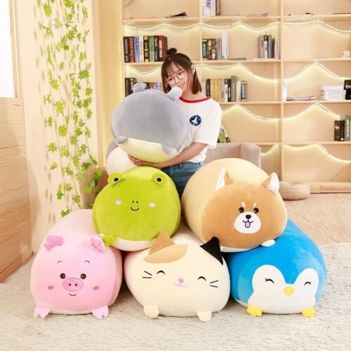 30/60cm Cute Animal Cartoon Soft Pillow Cushion Fat Shiba Inu Dog Cat Penguin Pig Frog Plush Toy Stuffed Kids Birthyday Gift