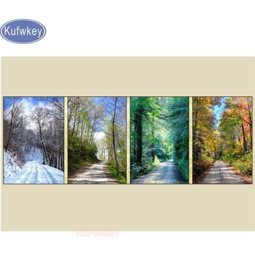 Full,square,drill,Diamond Embroidery,5D,Diamond Painting Four Seasons Cross Stitch Diamond Mosaic,Needlework,Crafts,4pcs/set