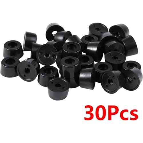 30Pcs Anti Slip Furniture Legs Feet Black Speaker Cabinet bed Table Box Conical Rubber Shock Pad Floor Protector Furniture Parts