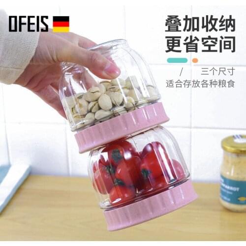 OFEIS Transparent Sealed Can Milk Powder Can Food Can Kitchen Cereal Storage Tank Home Storage Tank Small Plastic Containers