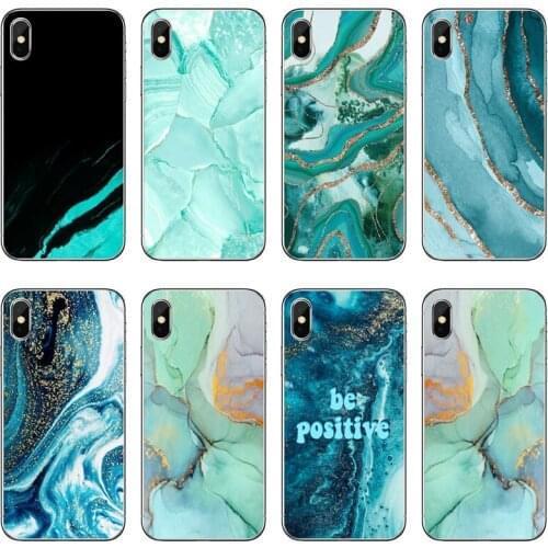 Aqua blue marble Transparent Phone Case For iPhone 12 11 Pro Max Mini XS Max XR X 8 7 Plus 6 6S Plus 5 5S SE 2020