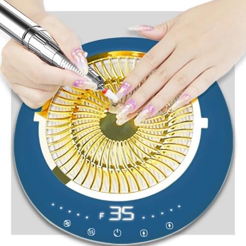 2in1 Strong Suction Power Nail Dust Collector Nail Drill Machine Reusable Filter Low Noise Nail Vacuum Cleaner Nail Art Machine