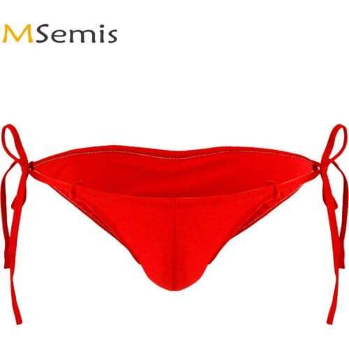 Sexy G-String Lingerie for Men Smooth Micro Jockstraps Bikini Briefs Sissy Panties with Fastening String Erotic Hombre Underwear