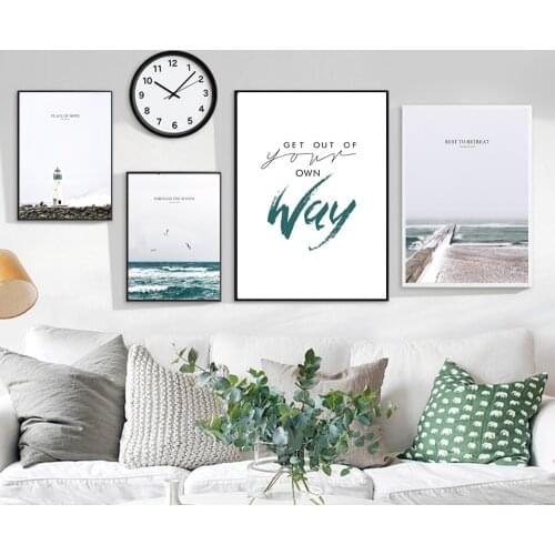 Scandinavian Tropical Landscape Posters Modern Prints Sea Beach Wall Art Canvas Painting Wall Picture for Living Room Home Decor