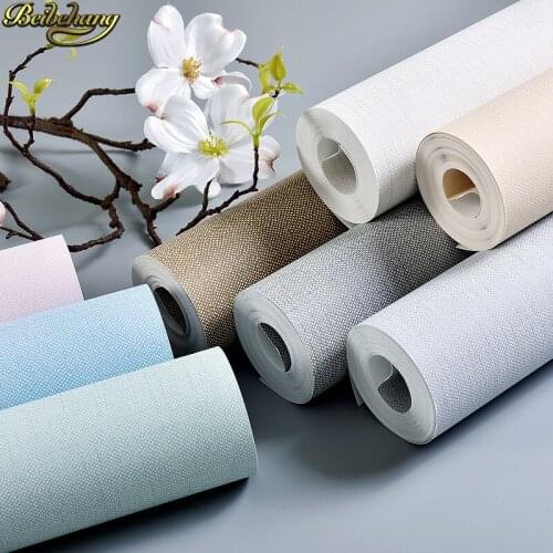 Beibehang Modern minimalist pure color wallpaper wallpaper linen plain wallpapers for living room bedroom background home decor