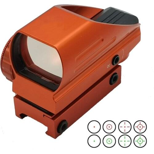 Tactical 1X33mm Red Green Dot Sight Airsoft Hunting Rifle Reflex Sight Scope 4 Reticle Mode 20mm Picatinny Rail Mount
