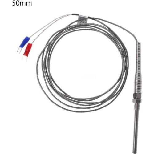 OOTDTY K type Thermocouple 2m Cable M8 Thread Temperature Sensor Probe 50mm/100mm/200mm