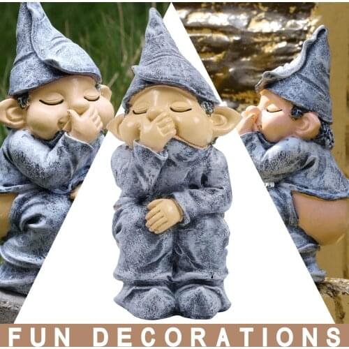Funny Resin Figurines Naughty Garden Gnome Garden Decoration Statue Gnome Decoration Villa Home Garden Figurines Decoartions