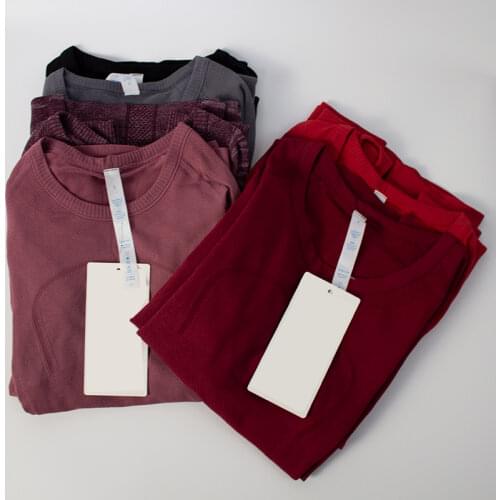 Lulu womens sports Yoga T-shirt quick drying crew neck Yoga vest Gym yoga tops women t shirt sportswear fitness wome