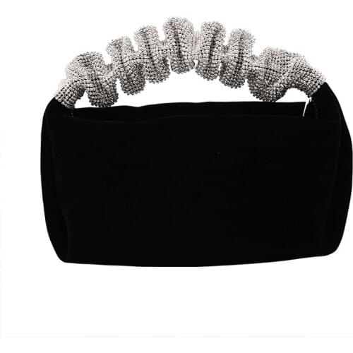 Bag For Women Soft Velour Evening Clutch Bag Women New Handmade Diamonds Mini Handbag Female Fashion Party Bags