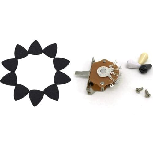 1Pc 5 Way Lever Switch Selector Guitar Accessories with 10Pc Wool Felt Guitar Picks Ukulele Picks