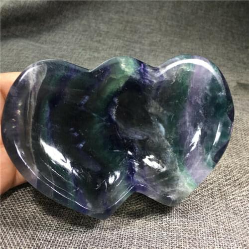 1PC natural pointed fluorite quartz ashtray hand-carved crystal therapy