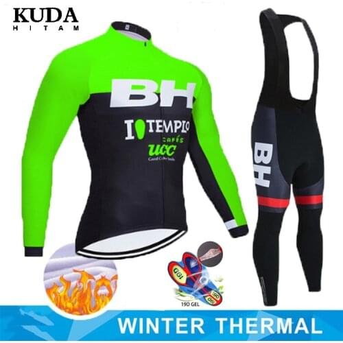 2020 bh winter warm fleece cycling jerseys wear bike riding K U D riding bike suit the men
