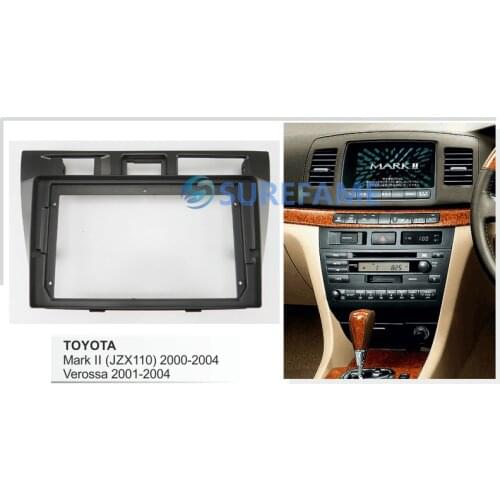 9 inch Car Fascia Radio Panel for TOYOTA Mark II (JZX110) 2000-2004; Verossa 2001-2004 Dash Kit Install Facia Console Bezel