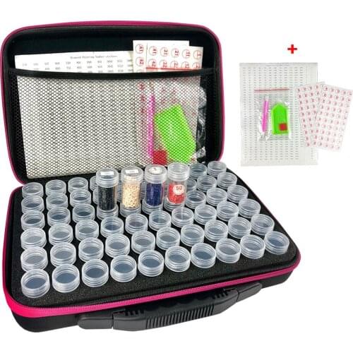 2020 New 60 Bottles Diamond Painting Accessories Tool Carry Case Box Container Diamond Storage Bag Case Embroidery Mosaic