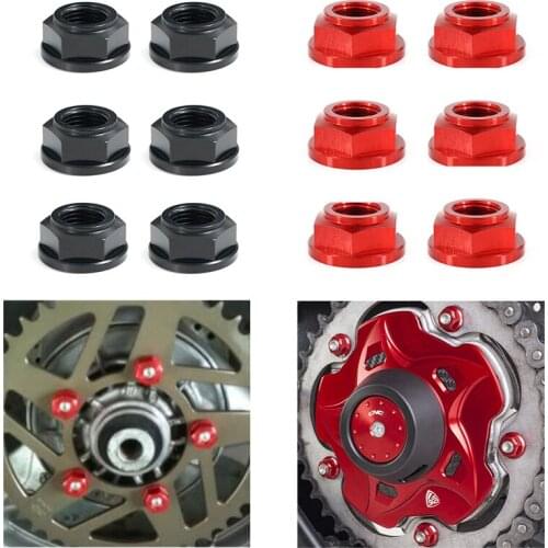 For Ducati Supersport 750S 800S 900S 1000S 2001-2005 M10*1.25 6 PCS CNC Rear Sprocket Nuts Wheel Axle Nut Aluminum T6-7075