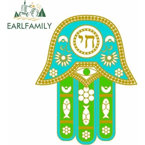 EARLFAMILY 13cm x 10.1cm for Hamsa for Blessings Vinyl Car Stickers Creative Graffiti Sticker Waterproof Window Trunk Decal