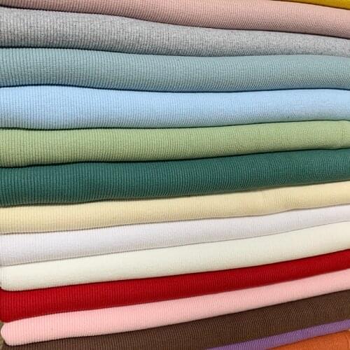 20x110cm Cotton Stretch Threaded Fabric Sweatshirt Screw-on Clothes Cuffs Neckline Cotton Hem Closure Ribbed Fabric