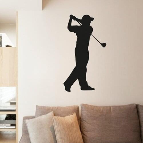 Golf Player Wall Decal Vinyl Removable Self Adhesive Sport Wall Sticker Home Decor Bedroom Decoration Poster