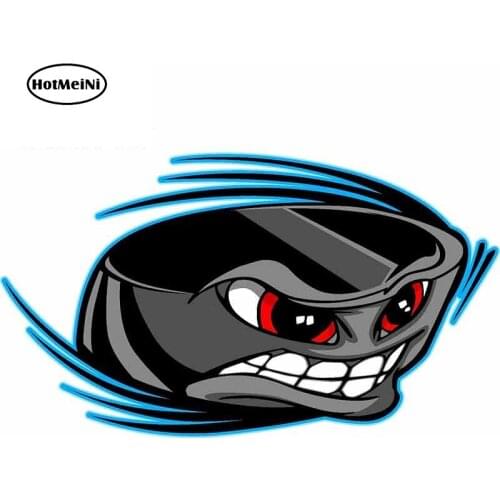 HotMeiNi 13cm x 7.4cm for Cartoon Hockey Puck Car Stickers Vinyl JDM Bumper Trunk Truck Graphics Windshield Bumper Windows