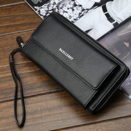 And long wallet high-capacity zipper bag litchi grain screens more hand caught wholesale