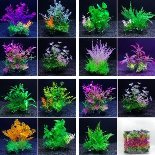 13 Colors Artificial Plants Aquarium Decor Water Weeds Ornament Plant Fish Tank Aquarium Landscape Grass Decoration 14cm High