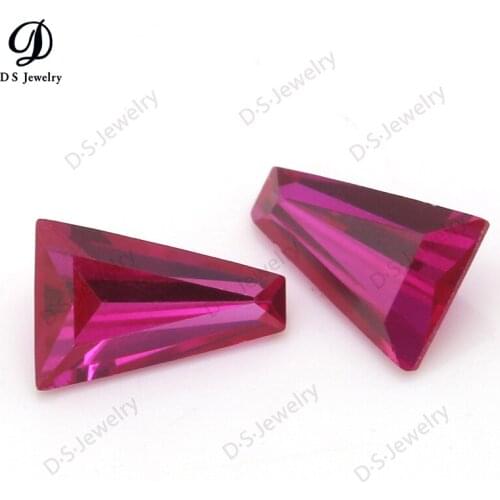 Size 2x4x6mm Red Corundum Stone Trapezoid Shape Cut Synthetic gemstone For Jewelry
