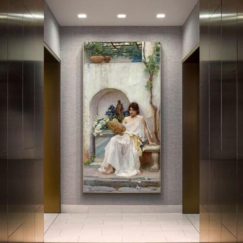 Holover Canvas Oil Painting Wall Art Aesthetic Home Decor William Waterhouse"The Toilet, 1889"Romanticism Genre painting Poster