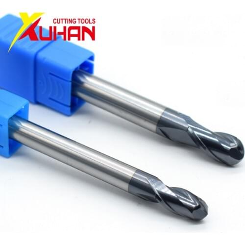 Ball nose end mill 2 flutes 100mm length cnc end milling cutter for metal face and slot machining hrc50 coated end mills