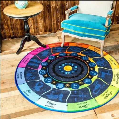 The zodiac Circle carpet computer chair cushion rug basket child cartoon blanket creative hallway mat 60/80/100/120/160cm pad