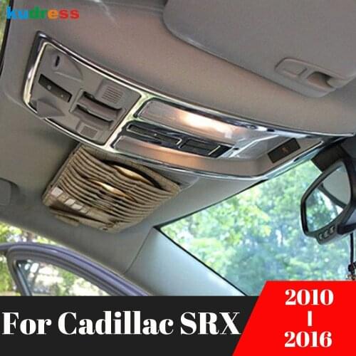 For Cadillac SRX 2010 2011 2012 2013 2014 2015 2016 Stainless Steel Car Interior Roof Reading Light Cover Trim Accessories