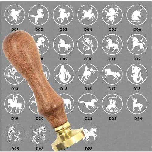 New Hot wax seal unicorn Metal brass head WOOD handle,DIY Scrapbooking wax stamp copper head, Vintage Gift high quality 137