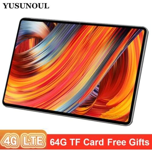 New 4G LTE Phone Call Dual SIM Card Tablet PC Tempered 2.5D Glass 10 inch 32GB ROM Android 9.0 Octa-Core Bluetooth WiFi GPS+Gift