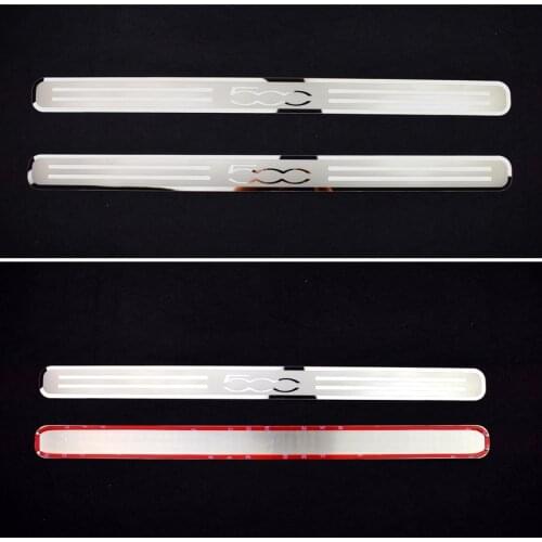 NEW Car 500 500C Stainless Steel Mirror Surface Scuff Plate Door Sill Cover Trim for FIAT 500 500C