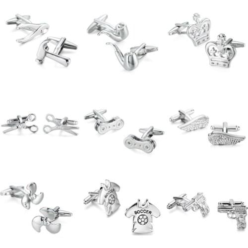 WN New classic style stainless steel plated Silvery Cufflinks high-quality men French shirt Cufflinks Wholesale and retail