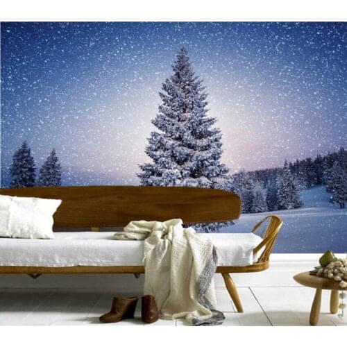Custom 3D large murals,beautiful Winter Forests papel de parede, living room sofa TV wall 3d murals wallpaper for background