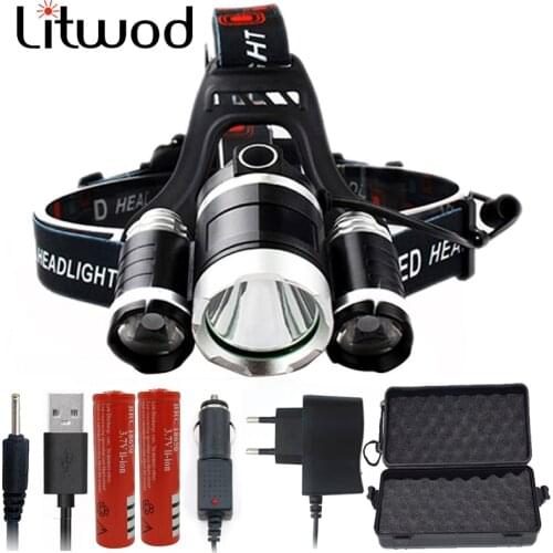 Hunting Lantern Fishing Lamp Head Flashlight Headlamp 2x 18650 Battery Lithium Ion Headlight Light Litwod Xm-l Usb Led Bulbs